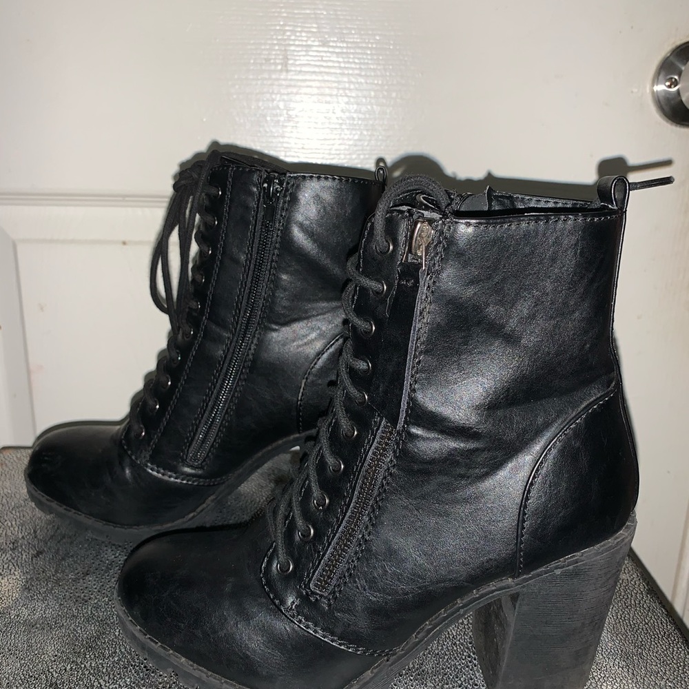 Black combat boots